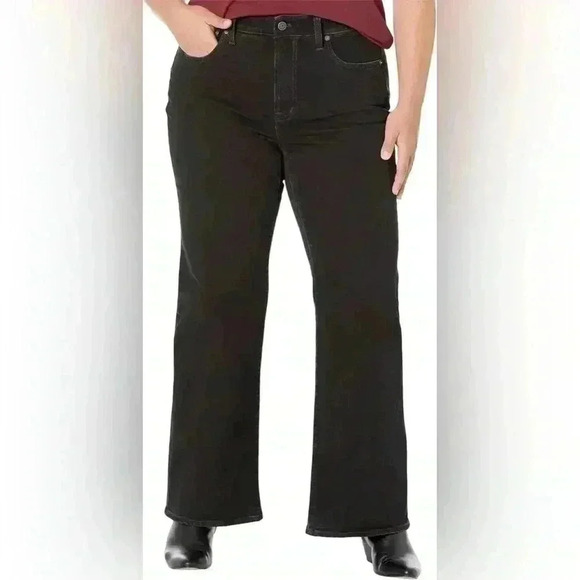 NEW Madewell The Perfect Vintage Flare Jean in Black Sherborn Wash Plus Size 32 - Picture 1 of 14
